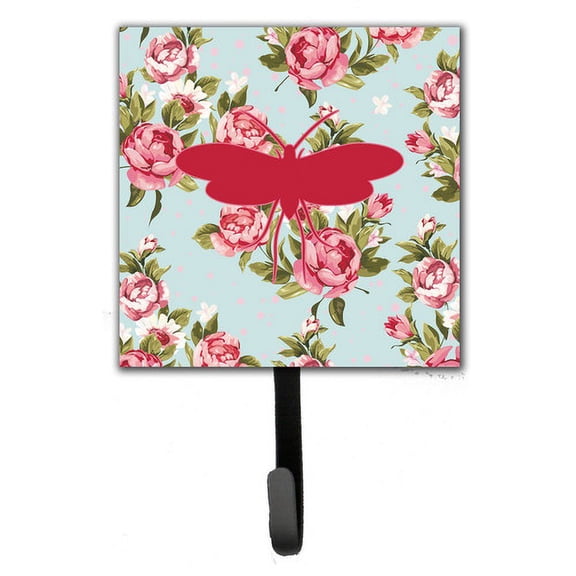 Caroline's Treasures BB1058-RS-BU-SH4 Moth Shabby Chic Blue Roses Leash or Key Holder, Blue, Single Hook, multicolor