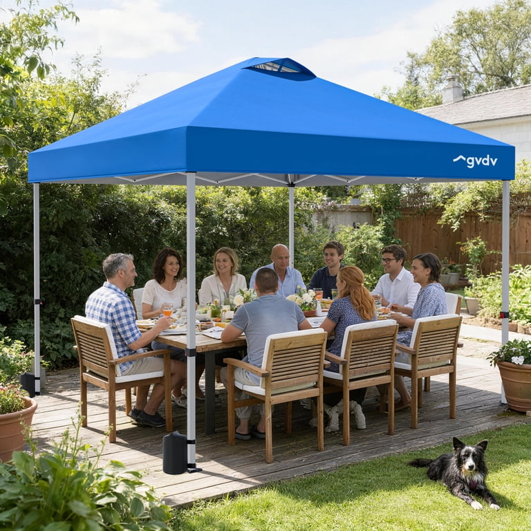 GVDV Canopy Tent, 10x10 Pop up Canopy Outdoor Shade with Wheeled