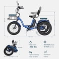 thumbnail image 4 of MOONCOOL Folding Electric Trike w/ Storage Bags , 48V Peak 1350W 3 Wheel Electric Bike for Adults, 20"x4.0" Fat Tire 7 Speed Electric Tricycle with 14.5Ah Battery, Rear Differential, Aluminum Frame, 4 of 14