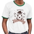 thumbnail image 2 of Country Ghost Howdy Ringer Tee Shirt Unisex 2X-Large White/Kelly Green, 2 of 5