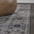 thumbnail image 3 of JONATHAN Y WASHABLE 2 x 8 Runner Rug, Alanya Ornate Medallion - Dark Green/Gray, WSH100B-28, 3 of 10
