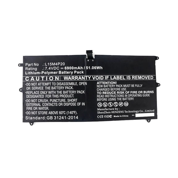 Batteries N Accessories BNA-WB-P12609 Laptop Battery - Li-Pol, 7.4V, 6900mAh, Ultra High Capacity - Replacement for Lenovo L15L4P20 Battery
