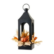 Metal Lantern with Foam Pumpkins & Foliage Tabletop Decor, Multicolor, 11", Fall by Way To Celebrate