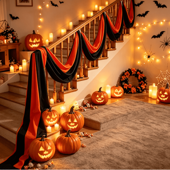 Lighted Halloween Flag Bunting, 25 ft Black Orange LED Outdoor Banner for Porch, Garden, Fence, and Yard Decor