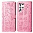 thumbnail image 1 of for Samsung Galaxy S23 Ultra Case, Premium PU Leather Wallet Case [Cat & Dog & Flowers Embossed] Card Slots Kickstand Magnetic Closure Flip Case Cover for Samsung Galaxy S23 Ultra,Pink, 1 of 10