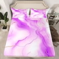 thumbnail image 2 of Castle Fairy Kids Teenagers Gradient Marble Stone Pattern Twin Sheet Sets 3pcs,Mountain Fluid Gold Metallic Twin Fitted Sheet Microfiber,Ombre Marbling Watercolor Breathable Flat Sheet, 2 of 7