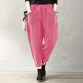 thumbnail image 2 of LWavelet Corduroy Fabric Elastic Cuff Pants Women Comfort Casual Wear Pink L, 2 of 4