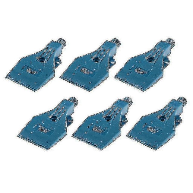 3 Holes Flat Wind Jet Air Blowing Nozzle, 1/4" Thread Size, Blue X6