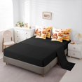 thumbnail image 5 of Manfei Framhouse Red Fall Truck Queen Bedding for Kids, Autumn Bird Gingham Bedding Comforter Set Queen, Black Reversible, 7-Piece, 5 of 7