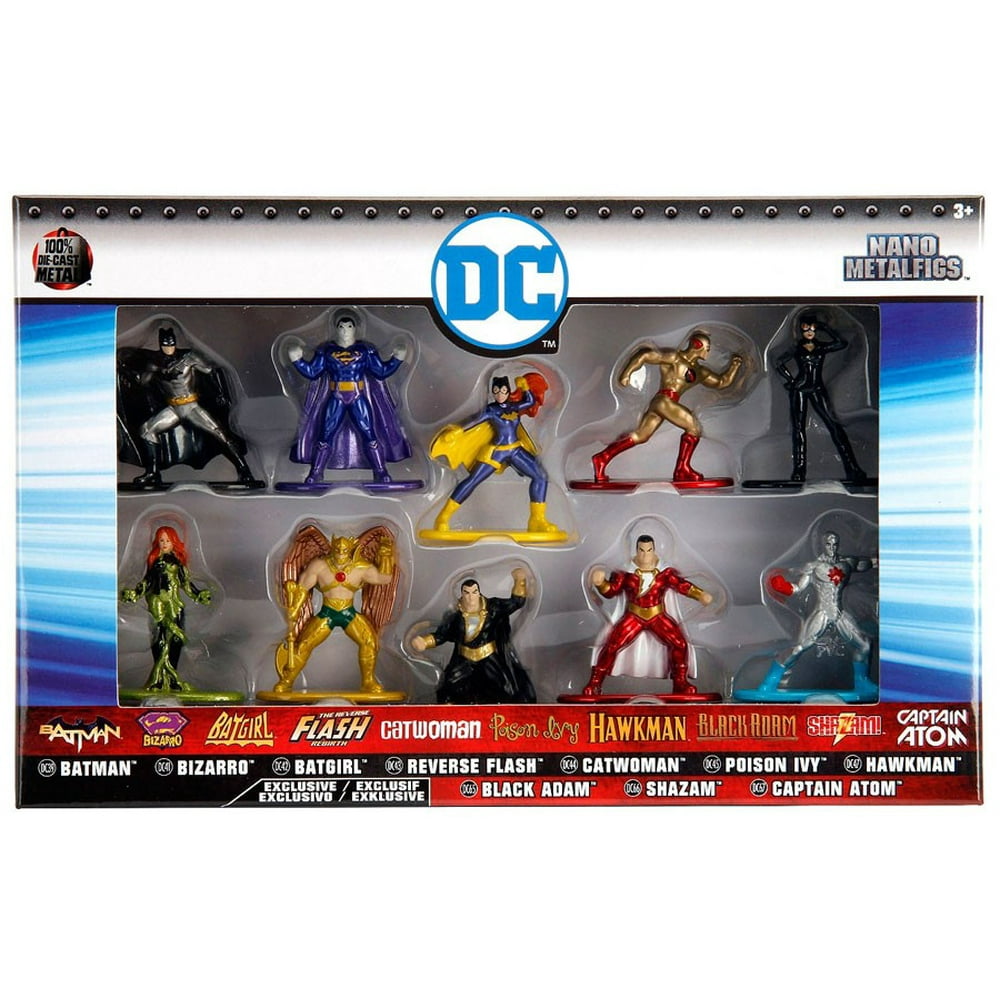 DC Comics Nano Metal Diecast Assortment Figures, 10 Pack