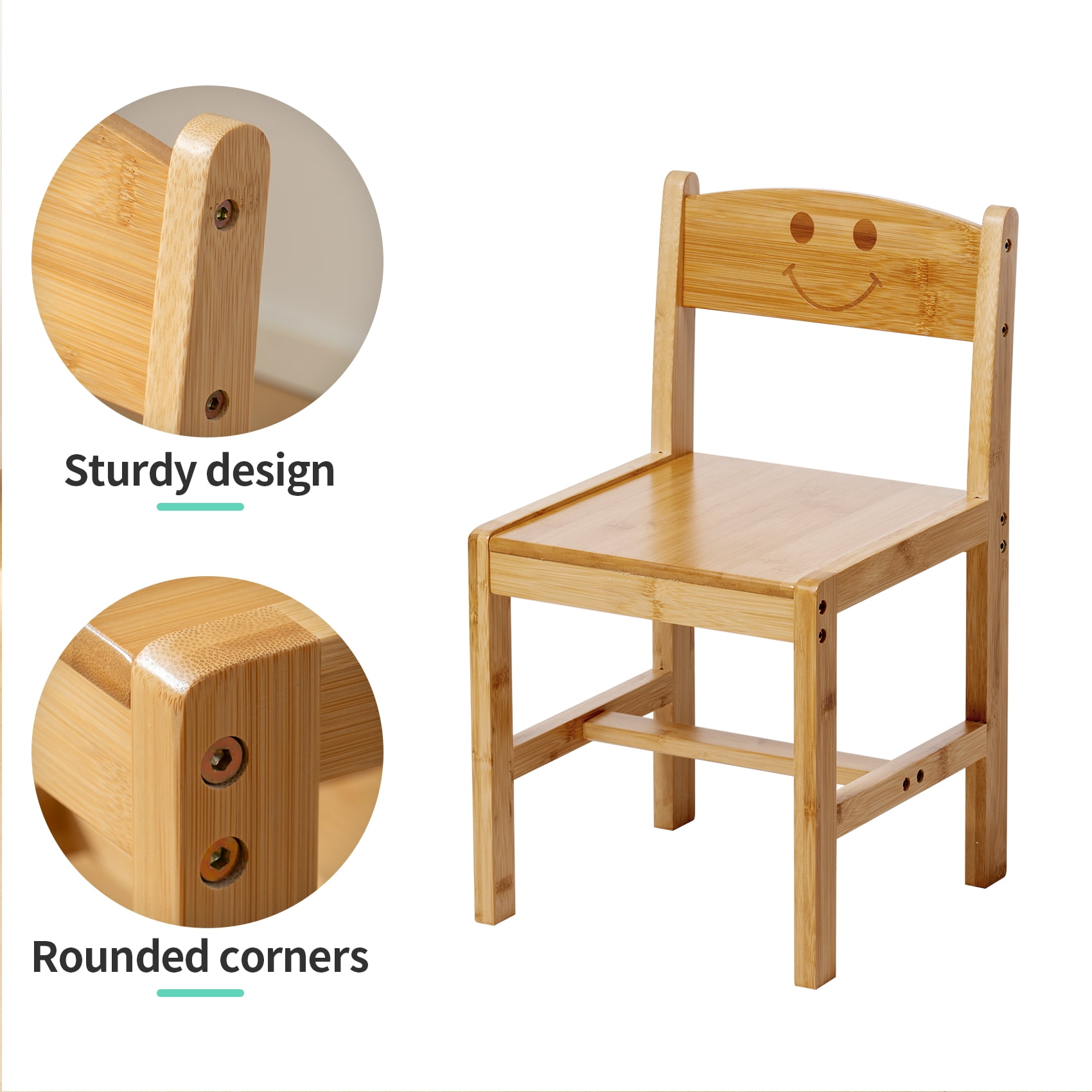 UNICOO® All-in-1 Kids Wooden Activity Table Combo Set with 1 Bookshelf & 2 Chairs – Kids Table and Chairs for Arts, Crafts, Reading & Snack – Toddler Small Desk 4-Piece Set for Playrooms & Classrooms