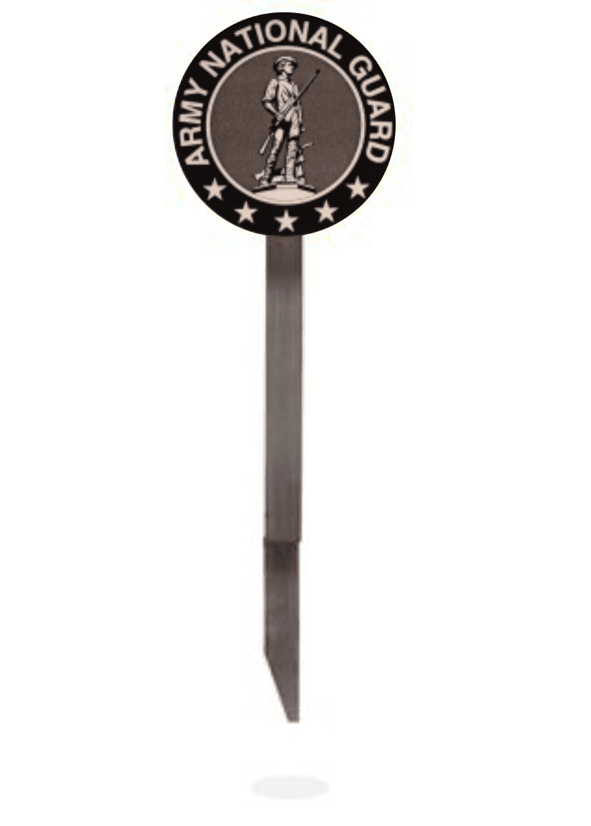 National Guard Flag Holder Grave Marker with 8x12 American Flag