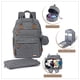 thumbnail image 3 of Mochila pañales iniuniu, grande niños/niñas, impermeable, bolsa pañales, cambiador lavable, estuche chupete, correas cochecito (gris), 3 of 3