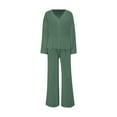 thumbnail image 3 of BONIXOOM Family Christmas Pajamas Girls Christmas Pajamas Sleepwear None Long Sleeve Solid Sleepwear Sets Green S, 3 of 3