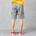 thumbnail image 6 of JAJAHO Boys Athletic Cargo Shorts Kids Sport Casual Drawstring Summer Running Solid Color Multi Pockets Loose Fit Straight Leg Shorts 4-12Y Soft Trousers, 6 of 7