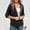 F-199Black, variant on Women's Cardigan 3/4 Sleeve Open Front Solid Color Knit Lightweight Comfortable Stylish Coat Jacket For Casual Daily Wear Black Xxl