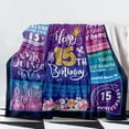 thumbnail image 2 of LHSHID 18th Birthday Gifts for Girls Birthday Decor Purple 350gsm Plush Throw Blanket for 18 Year Old 18th Birthday Decorations for Daughter Bestie Sister BFF, 2 of 6