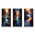 thumbnail image 2 of Designart "Sunset Serenity Blue Mountain River with Rocks I" Meadow Framed Wall Art Set Of 3 - Blue Traditional Frame Gallery Wall Set For Home Decor, 2 of 6