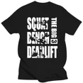 thumbnail image 1 of Camisetas divertidas de levantamiento de potencia, sentadillas, banco y peso muerto, de algodón, estilo urbano, estilo Harajuku, de manga corta., 1 of 7