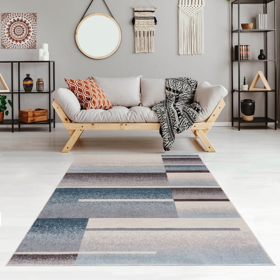 Keen Home Design Geometric 6x9 Area Rugs Elite Collection Non-Shedding Kitchen Living Room Bedroom Dining Room Entryway Area Rug, Actual Size: 5’11’’ x 9’2’’