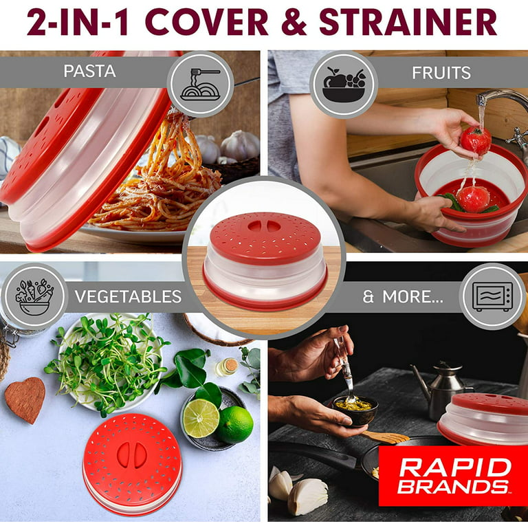 Microwave Splatter Cover, Collapsible Microwave Splatter Cover For Food, Microwave  Cover, Fruit Vegetables Colander, Plastic Microwave Cover, Microwave Plate Cover  Lid, Plate Cover For Bowls Plates Pans Tray, Kitchen Tools, Dorm Essential 