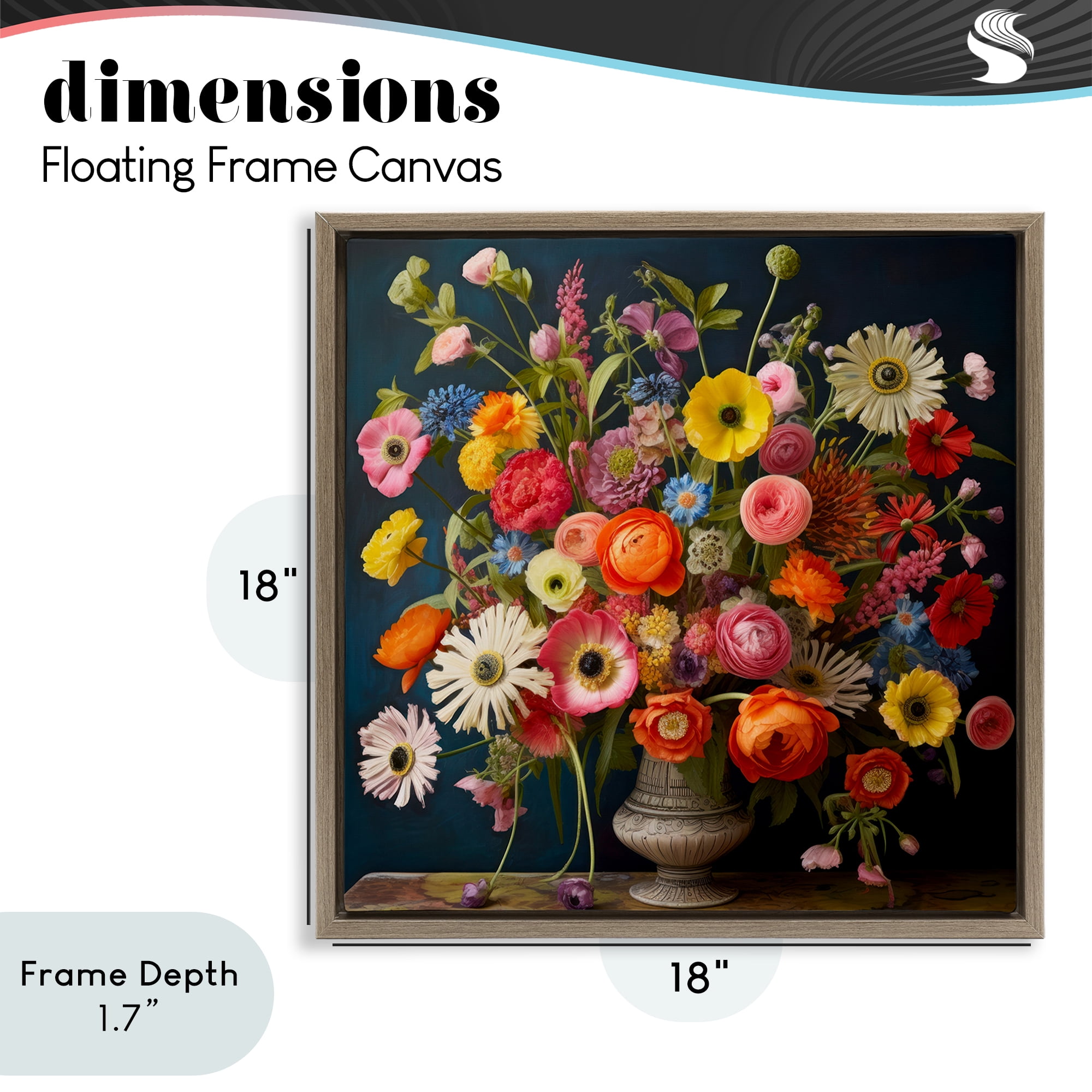 Stupell Industries Harmonious Garden Bouquet Brown Framed Floater Canvas Wall Art, design by Lazar Studio