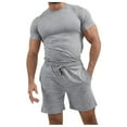 thumbnail image 1 of Men’s Summer 2-Piece Beach Short Sleeve Shirts & Shorts Pants Sets, 1 of 8