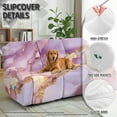 thumbnail image 5 of COEQINE Stretch Recliner Couch Cover Heavy Duty Reclining Sofa Cover 8 Pieces 3 Seater Lazy Boy Recliner Chair Slipcover Thick Soft Furniture Protector, Pink Gold Marble, 5 of 8