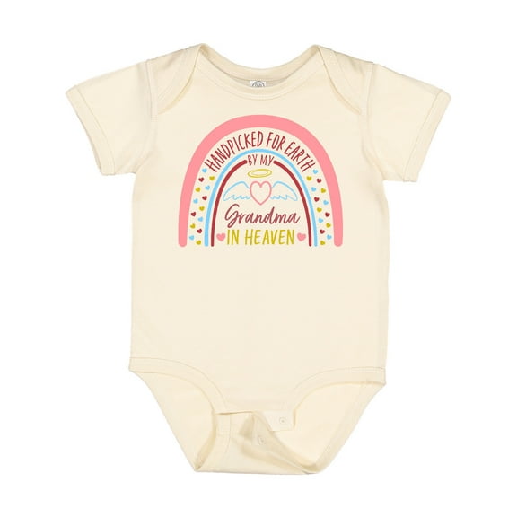 Inktastic Handpicked for Earth by My Grandma in Heaven Rainbow Boys or Girls Baby Bodysuit