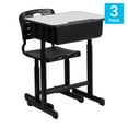 thumbnail image 2 of Flash Furniture Nila 23.625" W Adjustable Height Student Desk and Chair Gray 3 Pack (3YUYCX04609010), 2 of 9