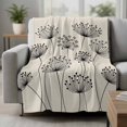 thumbnail image 2 of Farmhouse Dandelion Blanket Soft Cozy Warm Throw Blanket for Couch, Plush Fuzzy Flannel Fleece Blankets for Sofa, Spring Modern Country Flower Black Beige Bed Blankets Gifts for Men, 40"x60", 2 of 9