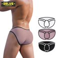 thumbnail image 2 of Los hombres Bikini calzoncillos Gay Modal Sexy hombre ropa interior breve transpirable Mens Underware suave deslizamiento masculino calzoncillos alta horquilla AD7105pangjing, 2 of 4