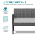 thumbnail image 3 of 10 Piece Outdoor Dining Set, All-Weather Wicker Sectional Sofa with Cushions, Pillows, Dining Table and Ottoman, Rattan Conversation Set for Garden, Porch, Lawn, Gray, 3 of 9