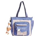 thumbnail image 1 of Mochila escolar kawaii, bolso de mano japonés con cremallera para adolescentes, artículos escolares estéticos kawaii (azul), 1 of 5