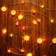 thumbnail image 2 of Luces de cadena de linternas de Halloween acituna con pilas para interiores Calabaza + Hoja + Nuez, 2 of 9