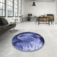 thumbnail image 4 of Ahgly Company Machine Washable Indoor Square Transitional Sky Blue Area Rugs, 5' Square, 4 of 7