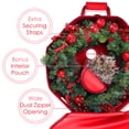 thumbnail image 2 of Hearth & Harbor 24" Christmas Wreath Storage Container with Interior Pockets and Dual Zippers, Red, 2 of 6