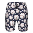 thumbnail image 3 of Balery Cute Basebal Traje de Baño Estilo Hawaiano para Hombre, Shorts de Secado Rápido con Bolsillos-Small, 3 of 6