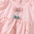 thumbnail image 3 of Charming Baby Girl Pink Cotton Romper Dress with Matching Hat, 3 of 8