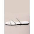 thumbnail image 2 of Women Apricot Rhinestone Decor Flat Sandals, Open Toe Mules For Daily Wear, 2 of 4