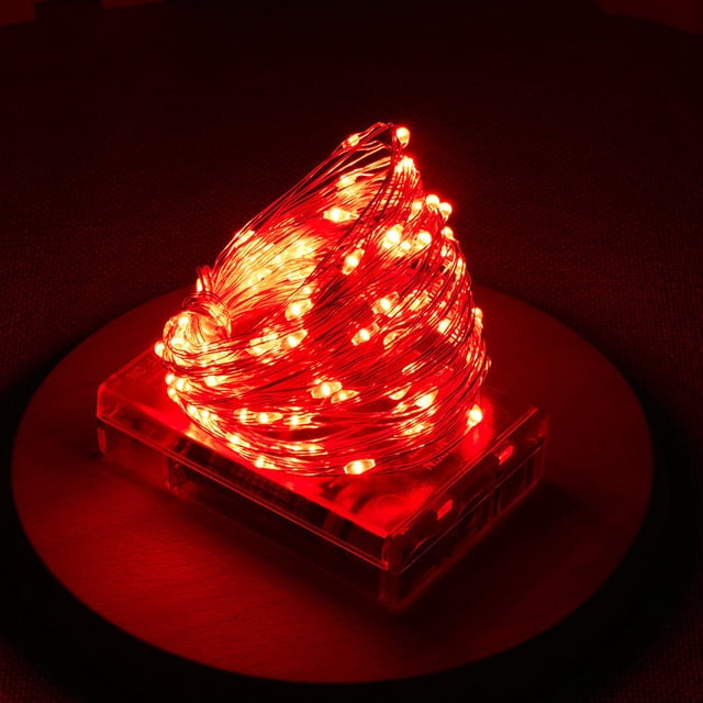 Cadena de luces LED con forma de caja de batería, alambre de cobre, decoración navideña, luz de color pequeña, luz de estrella, luz de ambiente, luz intermitente