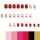 thumbnail image 4 of 24 uñas postizas con diseño de conejito de Pascua, nubes, rojo y rosa., 4 of 6
