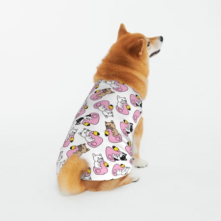 Honeii French Bulldog Duck Pattern 100% Cotton Dog Clothes Dog Costumes Doggie Shirts Puppy Shirt Pet Vest Tank Top Cat Tee-5X-Large