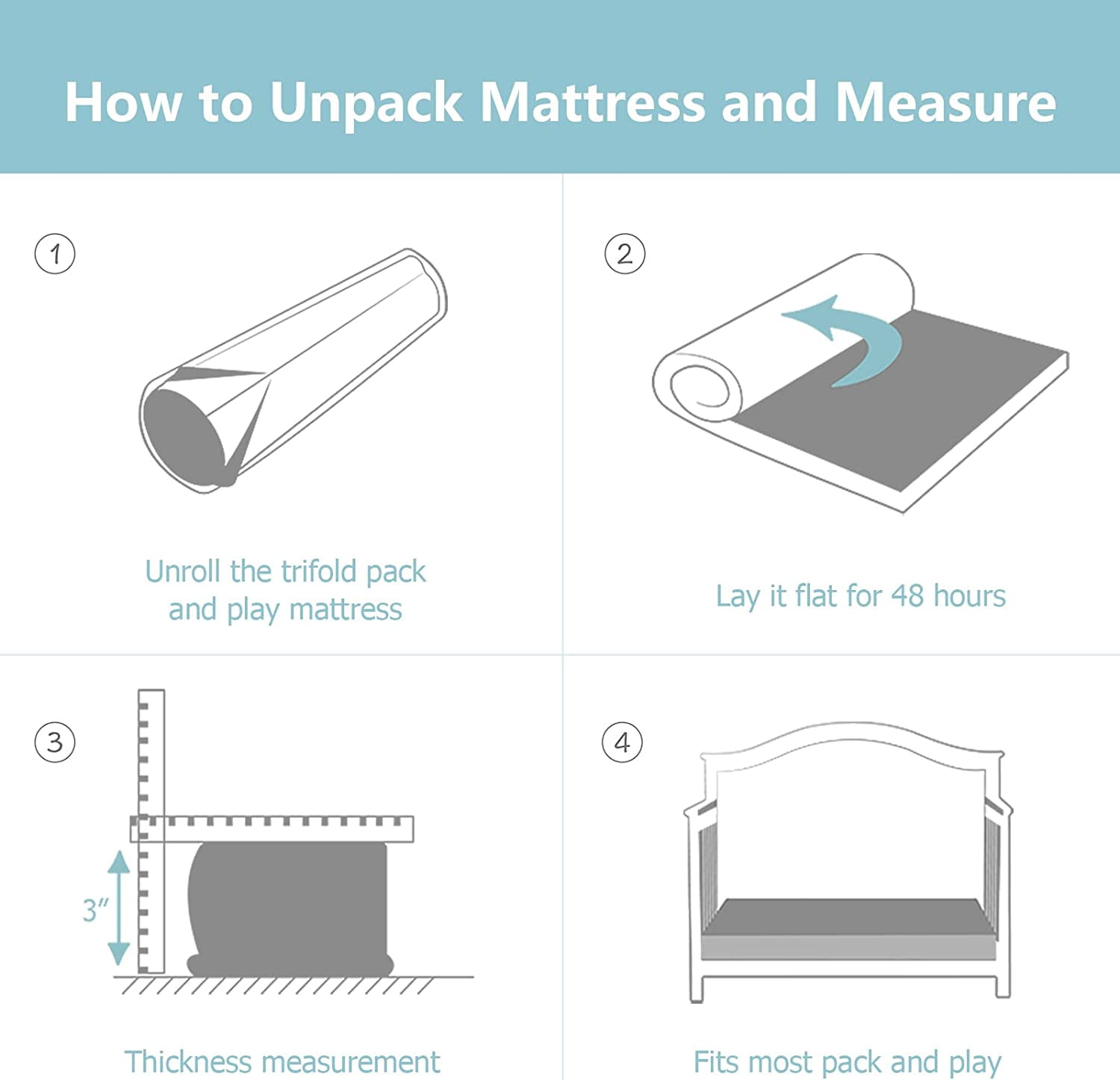 Pack and hotsell play mattress measurements