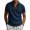 Navy, variant on 2025 New Style Man Business Polos Solid Color Collared Buttons Pockets T Shirt Casual Loose Ventilate Colour Blocking Lapel Short Sleeve Top