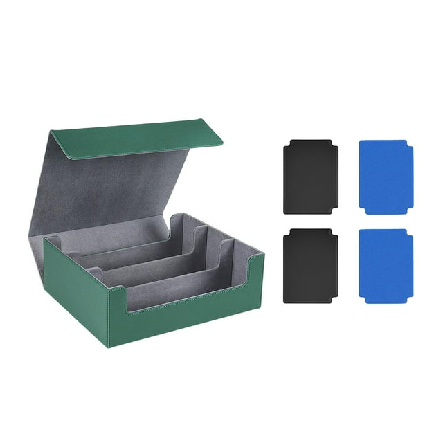 S SERENABLE Deck Card Case 1800Card Protection Holder 11.4x9.7x4.1Inches for Sport Cards Green Gray Card Case