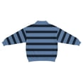 thumbnail image 4 of Ceisia Men's Vintage Waffle Knit Polo Sweater | Loose Drop-Shoulder Color Block Striped Long Sleeve Pullover Gifts, 4 of 5