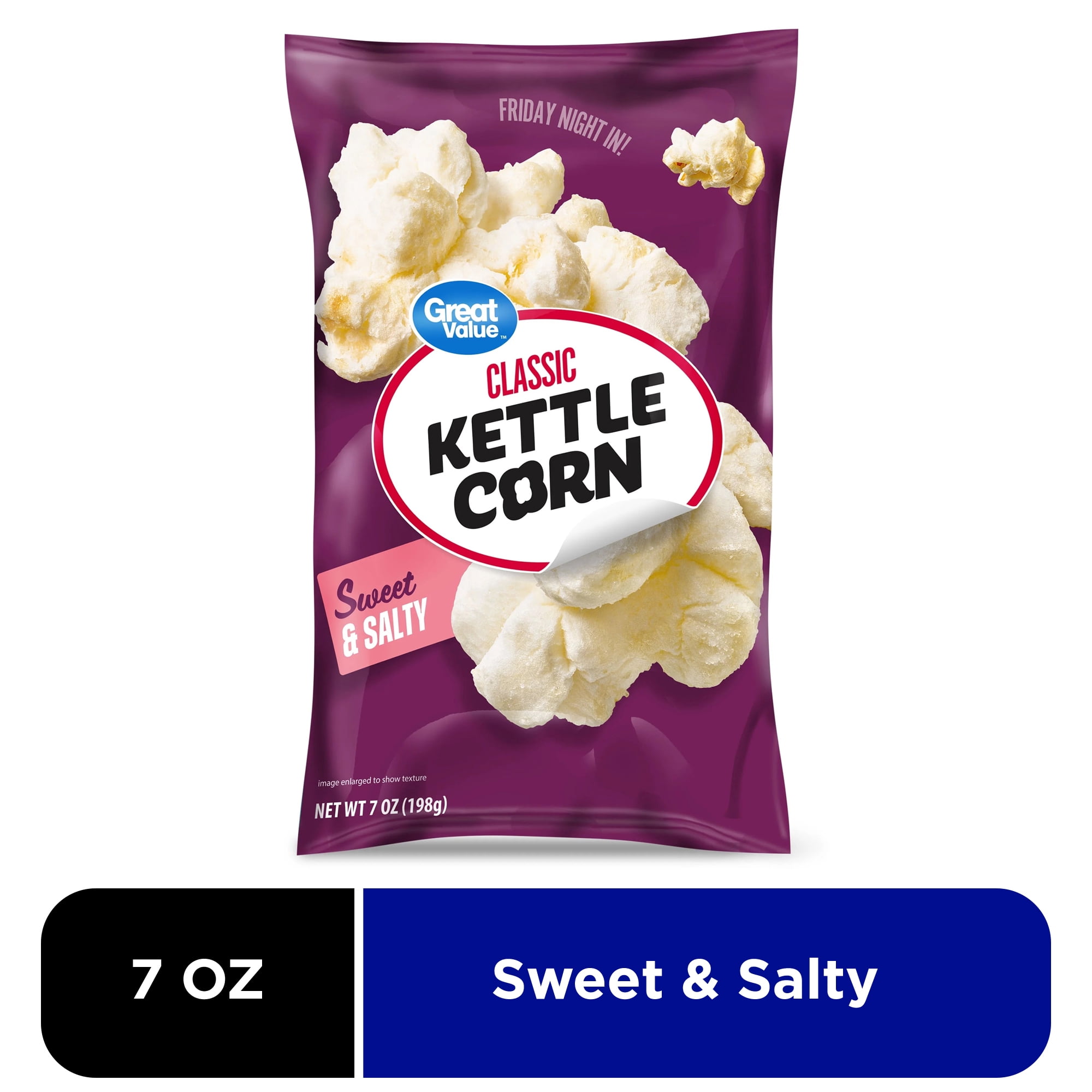 (6 pack) Great Value Classic Sweet and Salty Kettle Corn, 7 oz