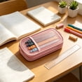 thumbnail image 4 of Clear Mesh Pencil Bag,Large Capacity Zipper Pencil Case with Elastic Band Pen Holder for Stationery Supplies Storage,Aesthetic Pencil Pouch for Teenager,Pink, 4 of 6