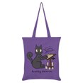 thumbnail image 1 of Spooky Cat - Bolso Tote Reading Grimoire (Violeta), 1 of 2